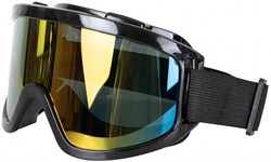 Skibril Zwart met Regenboog Olieglas