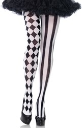 Panty Harlequin Zwart-Wit (Pierrot)