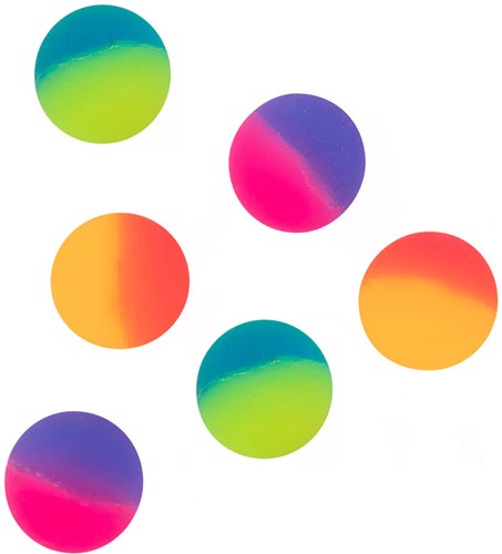 Stuiterballen Regenboog - 6st