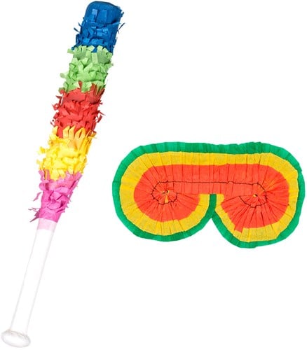 Set Pinata - Blinddoek en Stok (43cm)