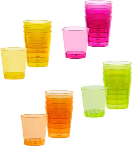 Shotglaasjes Neon 20st. (plastic)