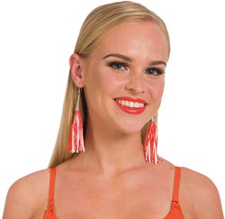 Oorbellen Sliertjes Oranje-Wit