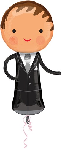 Supershape Folieballon Bruiloft - Handsome Groom (48x101cm)