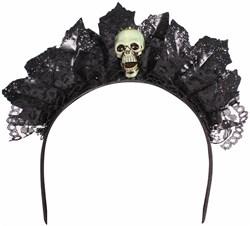 Diadeem Dark Princess Zwart met Kant