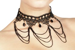 Halsband / Choker Kant Zwart