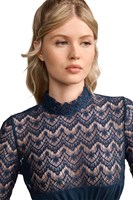 Dirndl Blouse Dafina Blauw (detail)