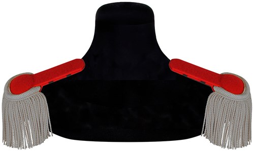 Epauletten Luxe Rood-Zilver - 2st