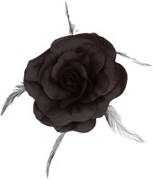 Bloemenbroche+Elastiek Zwart (product)