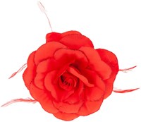 Bloemenbroche+Elastiek Rood (product)