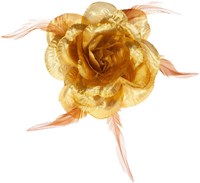 Bloemenbroche+Elastiek Goud (product)