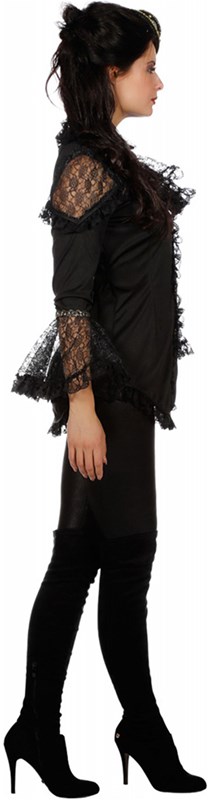 Blouse Victoria Zwart Luxe voor dames (zijkant)