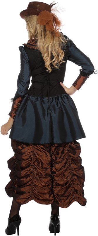  Damesjurk Steampunk Blue Luxe (achterkant)