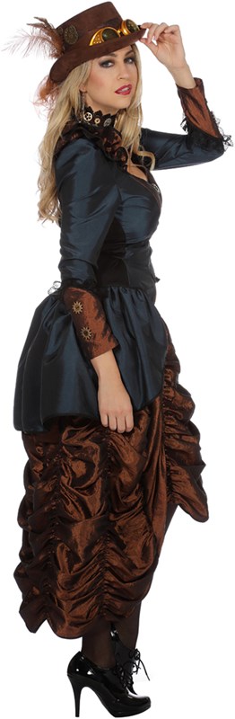  Damesjurk Steampunk Blue Luxe (zijkant)