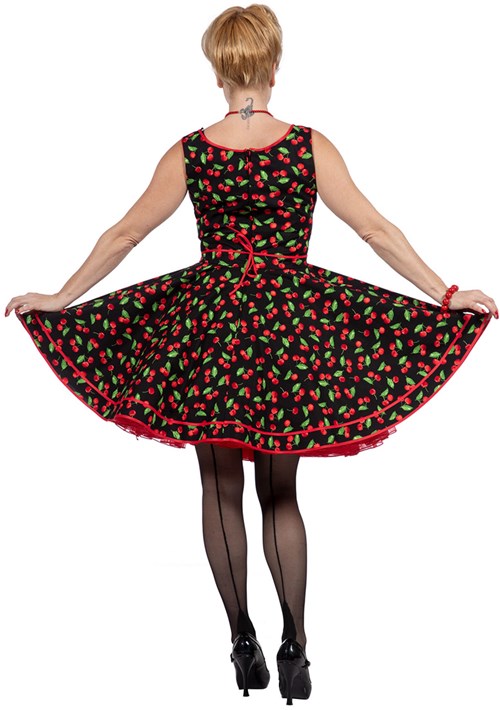 Dameskostuum Rockabilly Jurk Cherry - Jaren 50 (achterkant)
