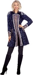 Carnavalsjas Glitter Pailletten Luxe Marine Blauw