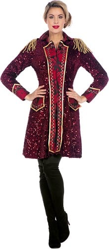 Carnavalsjas Glitter Pailletten Luxe Bordeaux