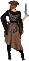 Piraten Jurk Dames Taupe Luxe (achterkant)