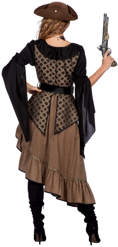 Piraten Jurk Dames Taupe Luxe (achterkant)