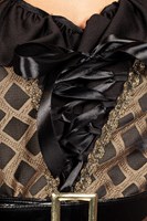 Piraten Jurk Dames Taupe Luxe (detail borst)