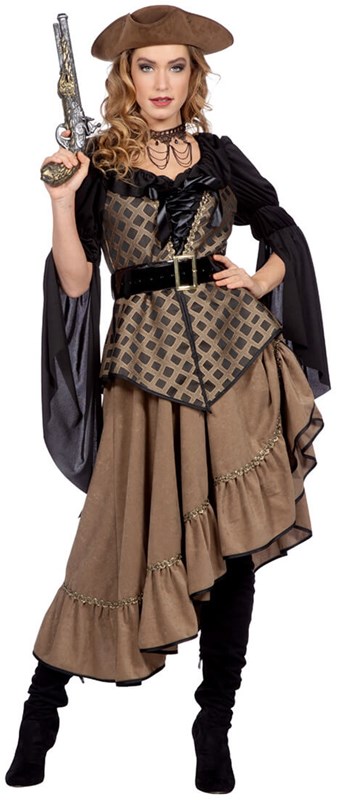 Piraten Jurk Dames Taupe Luxe
