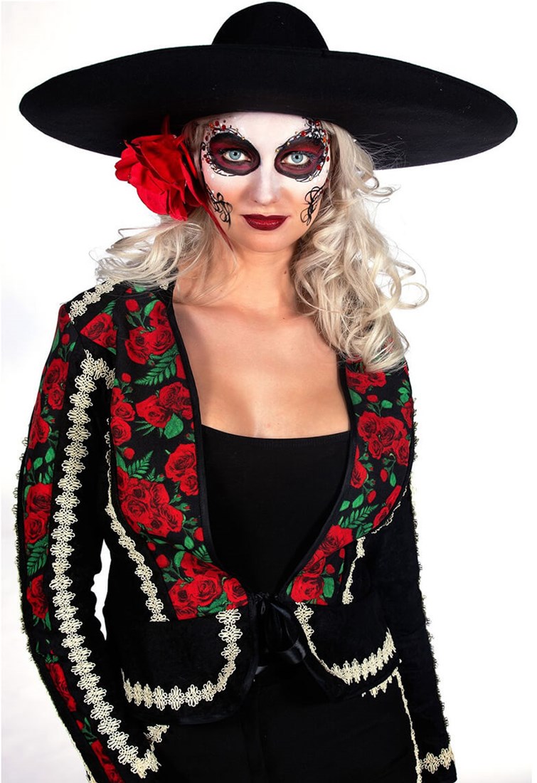 Wholesale Mexican Traditional Long Dress for Halloween, Cinco De Mayo & Carnival