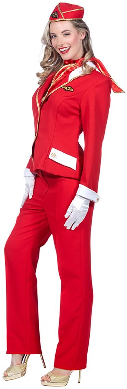Stewardess Outfit Rood (zijkant)