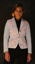 Dames Glitter Colbert Zilver met LED-verlichting