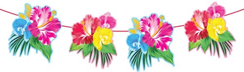 Vlaggenlijn Tropische Bloemen (6m)