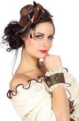 Accessoire Set Steampunk (Minihoedje en Manchetten)