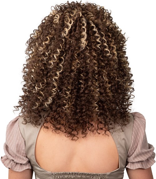 Pruik Krullen Mel B Bruin-Blond (achterkant)