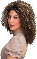Pruik Krullen Mel B Bruin-Blond