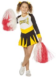 Cheerleader Outfit Zwart/Wit/Geel voor meisjes