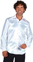 Overhemd Satijn Wit/Zilver