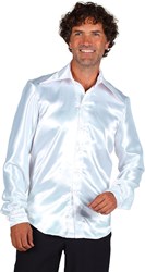 Overhemd Satijn Wit/Zilver