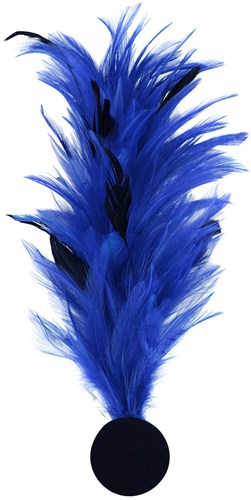 Verenpluim Blauw 30cm Buigbaar met Speld en Clip
