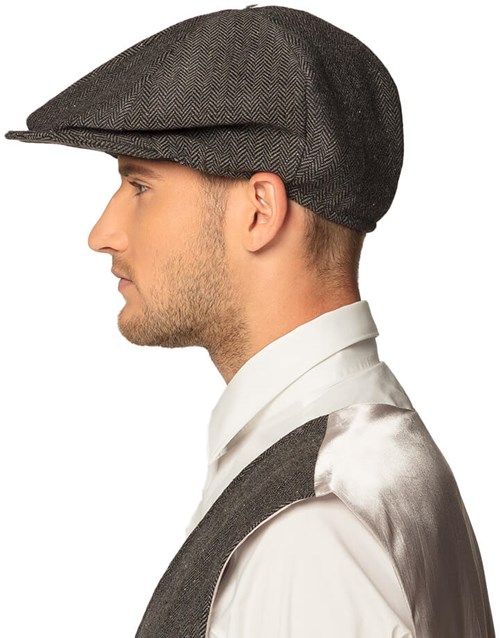 Peaky Blinders Pet Grijs (voorbeeld zijkant)