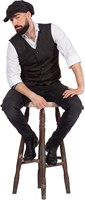 Peaky Blinders Vest Bruin-Zwart met Pet - Jaren 20 (2)