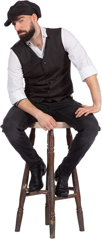 Peaky Blinders Vest Bruin-Zwart met Pet - Jaren 20 (2)