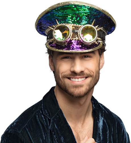 Burningman Pet Paars-Groen Luxe met Bril
