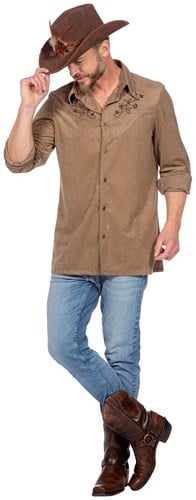 Cowboy Shirt Authentic Western Taupe