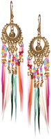Hippie Festival Oorbellen Goud met Veertjes (product)