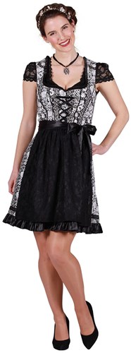 Dirndl Isabella Zwart/Wit