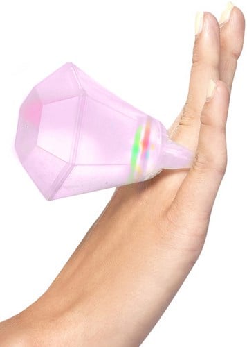 Shotglaasje Ring Diamant met Licht (plastic)