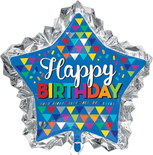 Folieballon Happy Birthday Star (86x81cm)