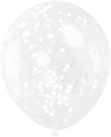 Ballonnen met Witte Confetti 6st. (30cm) 
