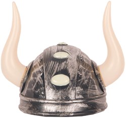 Viking Helm Zilver met Grote Hoorns