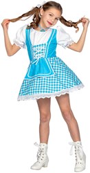 Dirndl Jurkje Turquoise voor Meisjes