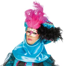 Venetiaans Masker Grote Veer Roze