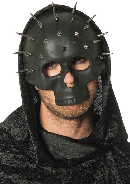 Halloween Masker Doodskop met Spikes Zwart