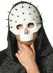 Halloween Masker Doodskop met Spikes Wit